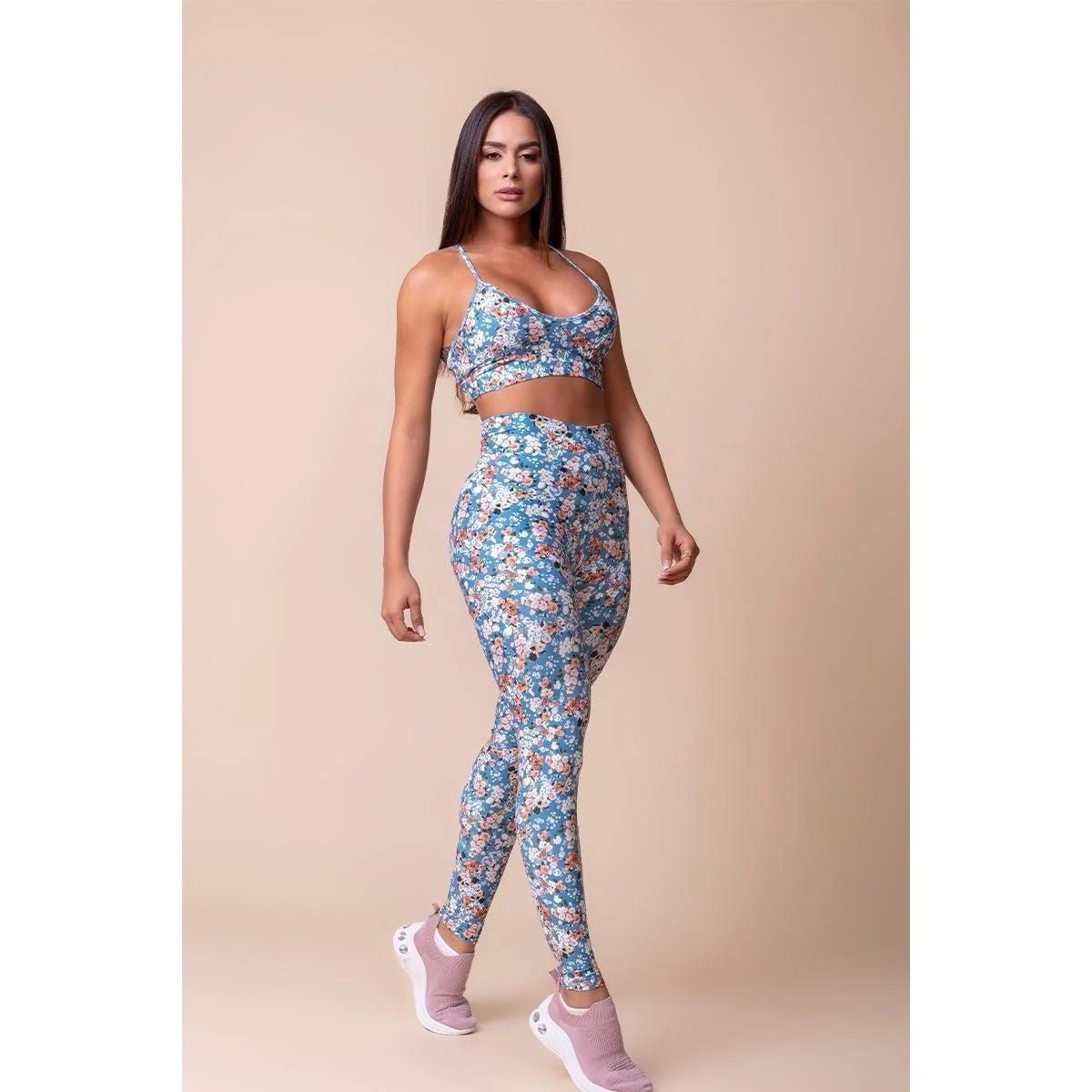 Light Supplex Leggings - PRIMAVERA AZUL