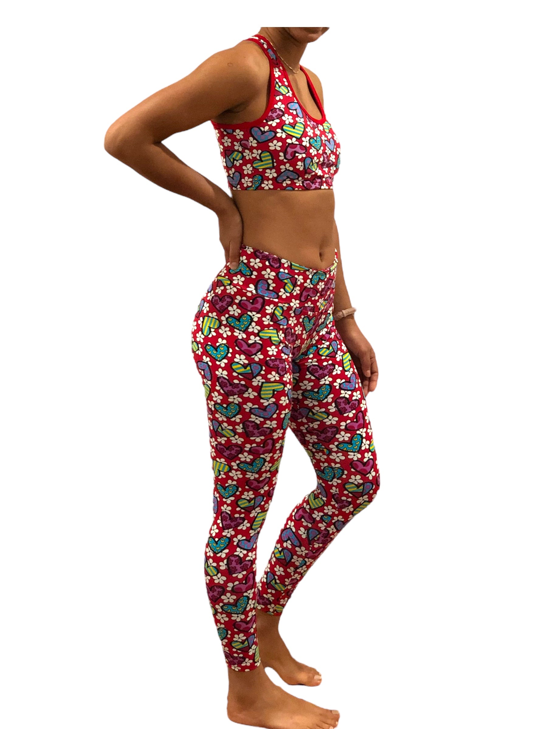 2-PC Light Supplex Leggings Set - RED HEARTS Q’Art