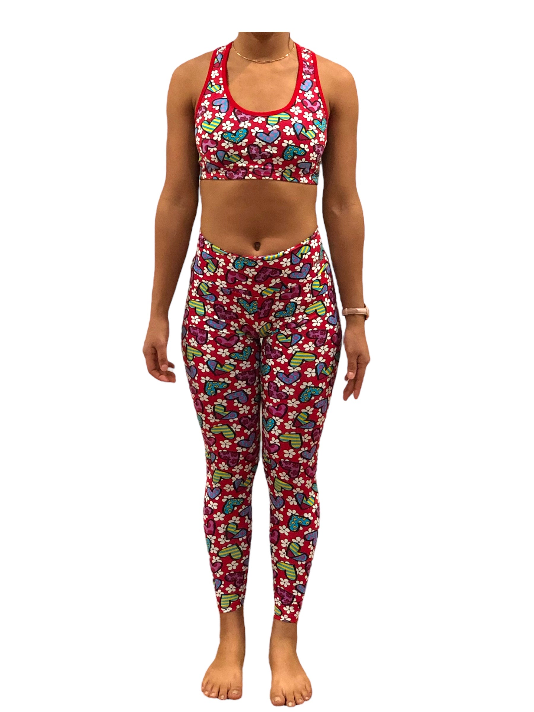 2-PC Light Supplex Leggings Set - RED HEARTS Q’Art