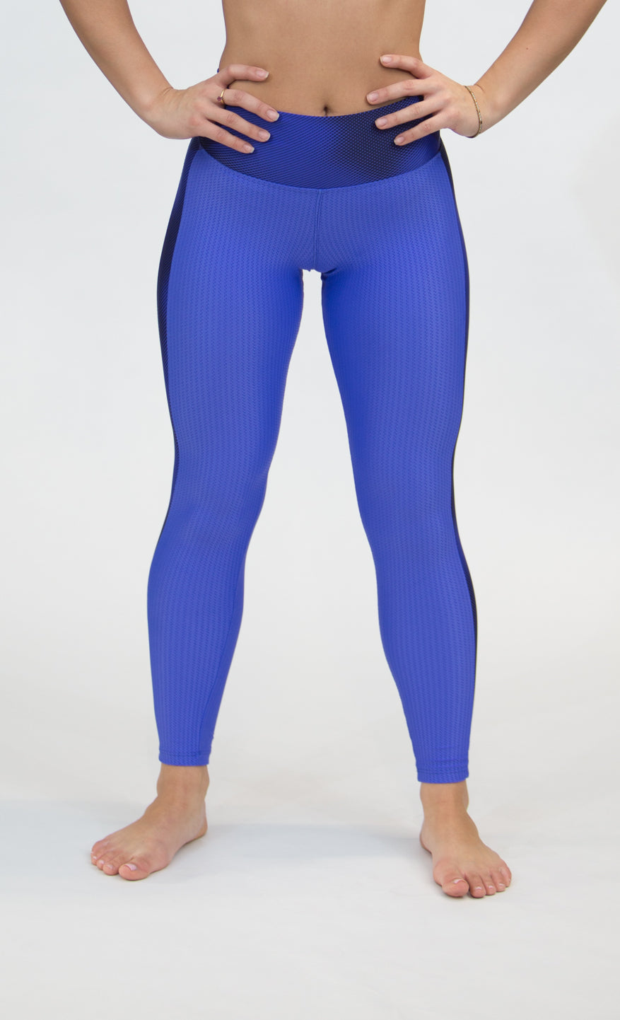 Lightly Textured Royal Blue Leggings - Endorphina