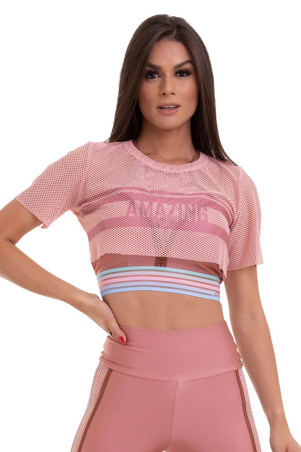 Mesh Crop Top AMAZING - ROSE