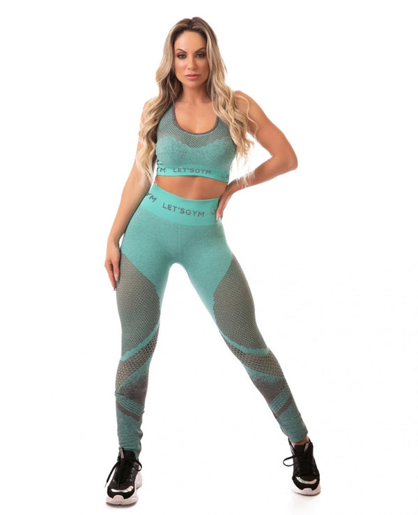 Let's Gym USA Brazilian Fashion Fitness Leggings Seamless Military Green