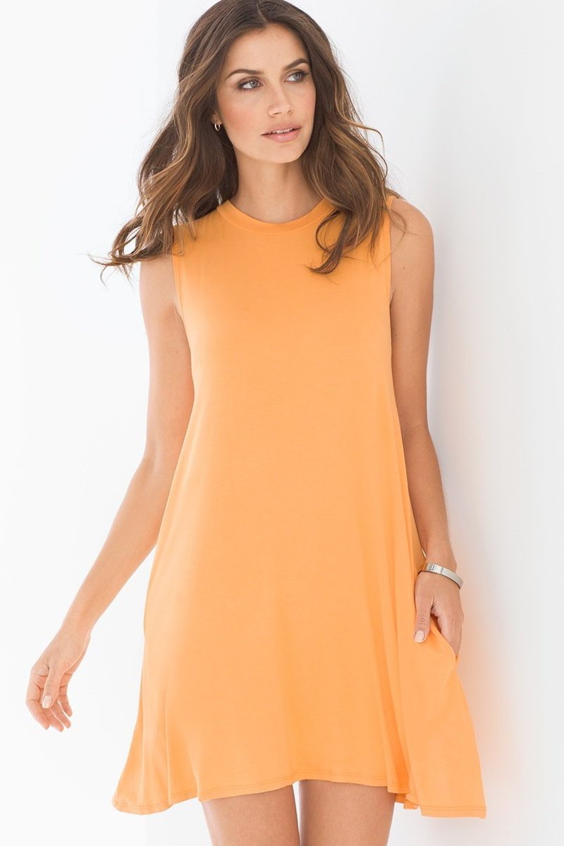 Elan Beach High Neck  Dress Tangerine CoverUps Resort Wear MDM5110