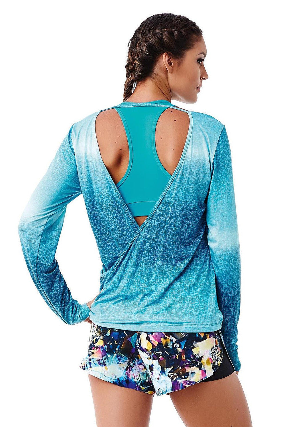 CajuBrasil USA Luxury Fitness 6205 Sale Long Sleeve Top &quot;WORTH IT&quot; - Jade