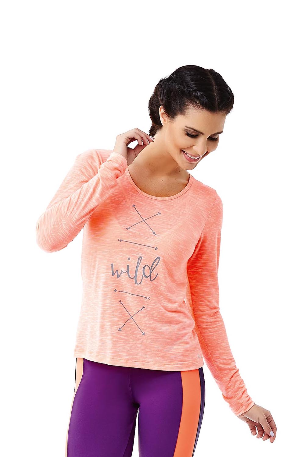 Brazilian Fashion Fitness Cajubrasil USA Workout Activewear Top Sleeve