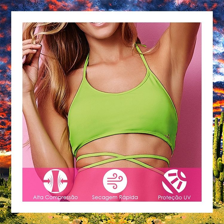 CajuBrasil USA Brazilian Fitness Bra Top STRAPPY - Lime Green 6900 Sale Outlet
