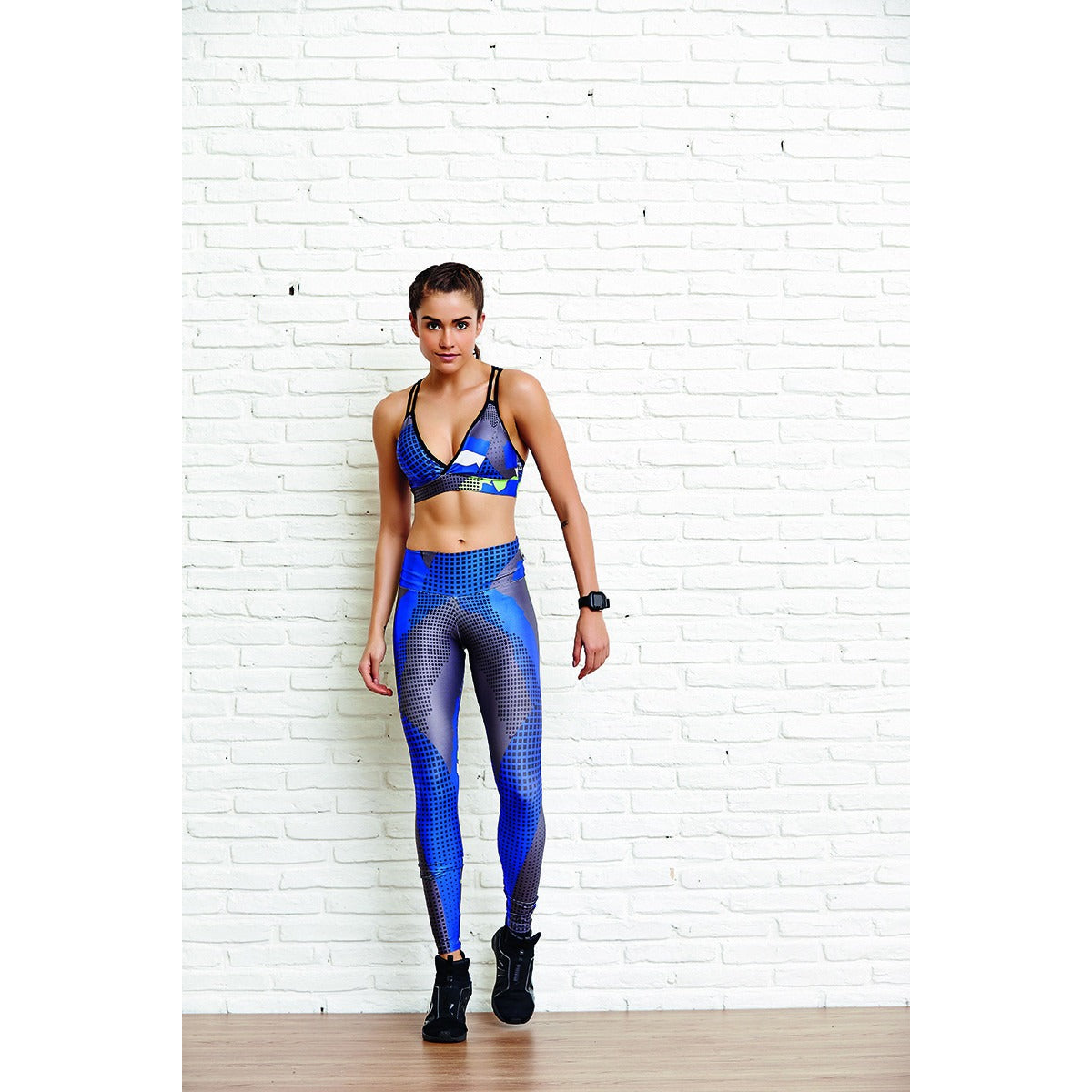 CajuBrasil USA Brazilian Fitness Top PRINT -Militar 8159 Strappy Compression