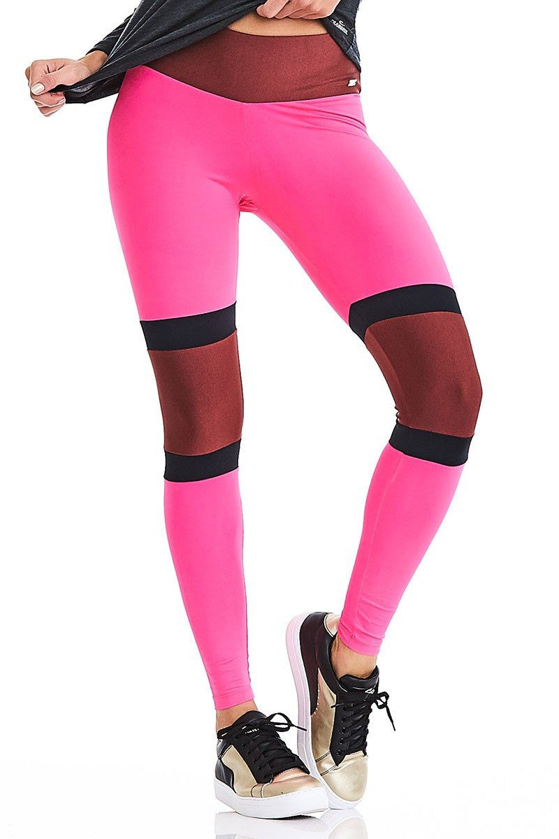 CajuBrasil USA Luxury Upscale Fitness Leggings ROCK SURF - Pink 9030