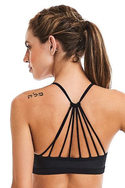 CajuBrasil USA Brazilian Luxury FashionFitness Bra Top Non-Padded Lace Details 9071 Black