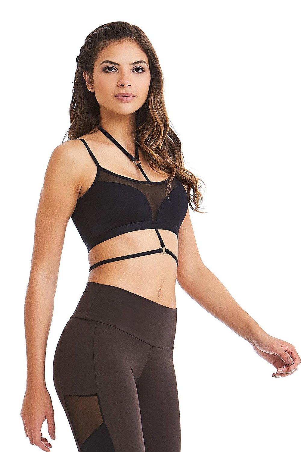 CajuBrasil USA Brazilian Fashion Fitness 9318 Bra Top TREND - Black