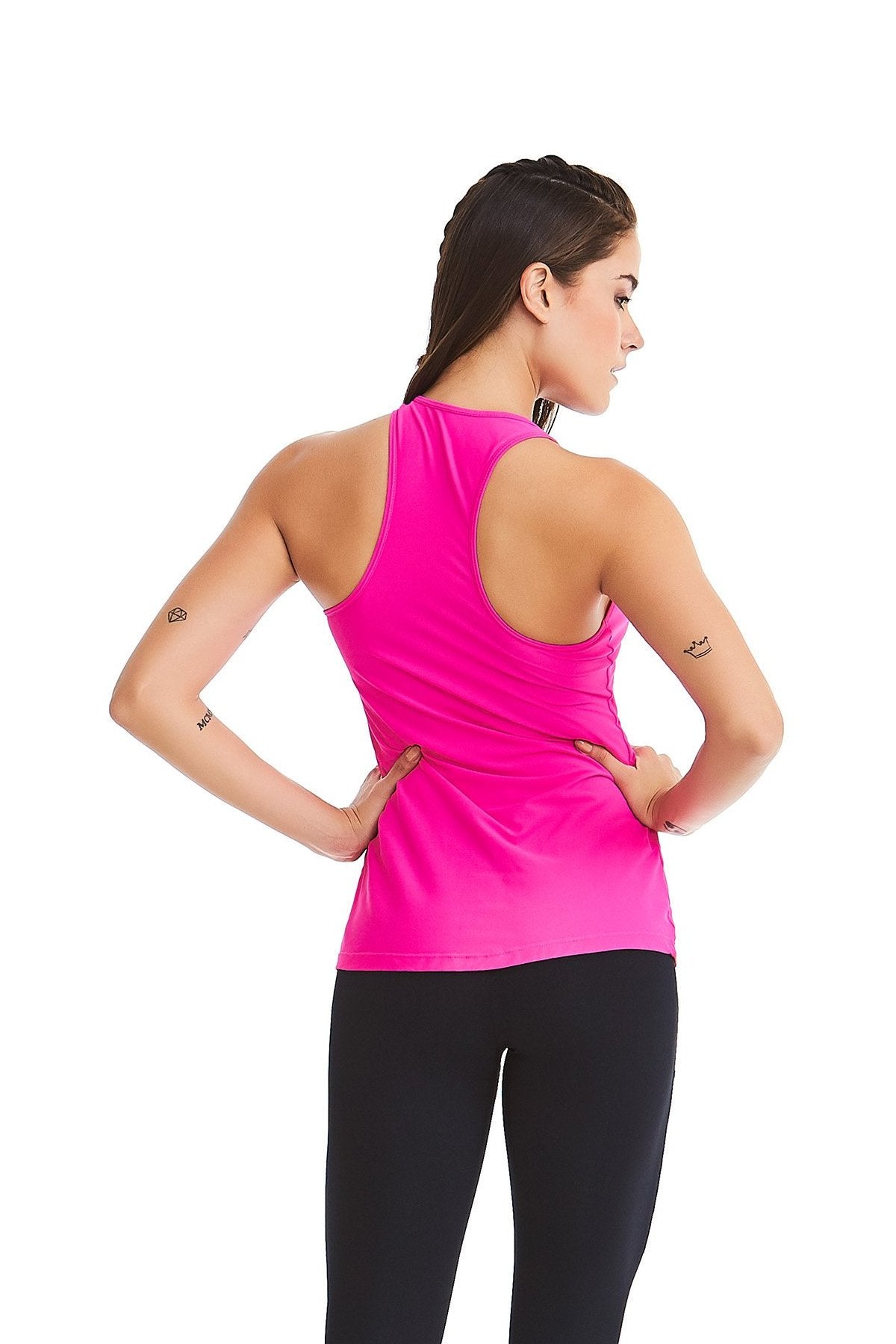 CajuBrasil USA Brazilian Fashion Fitness Top Laser LIKES - Pink - UV Protection!