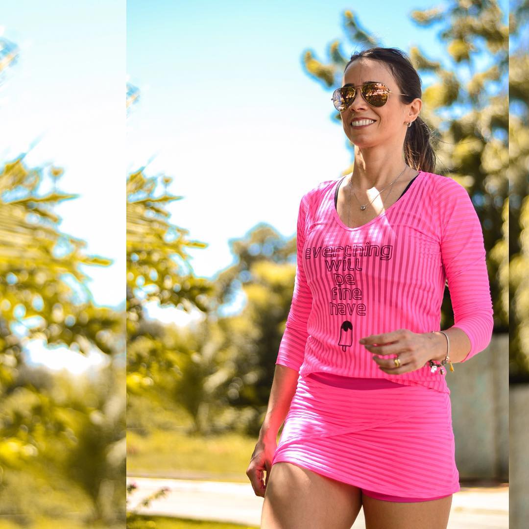 CajuBrasil USA Brazilian Fitness Long Sleeve Top Funky Sheer