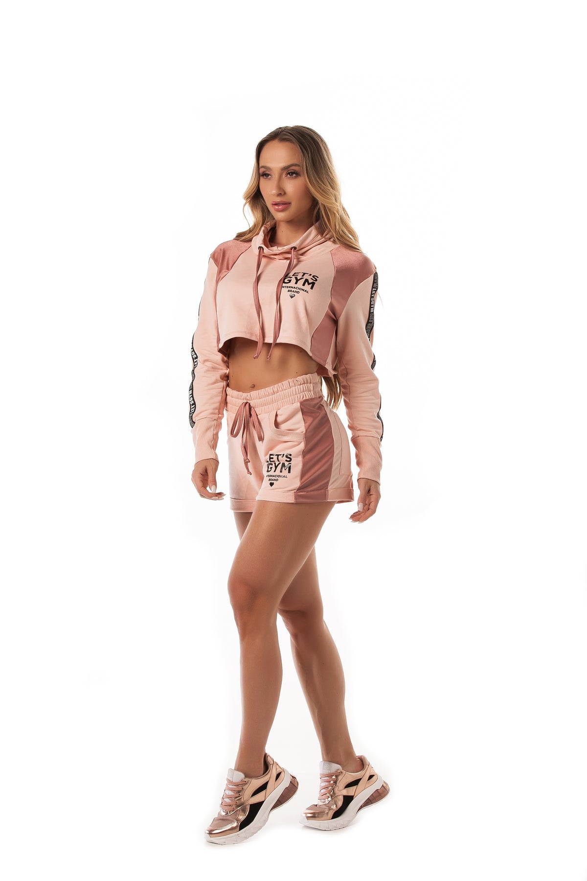 Cropped Long Sleeve Sweater - Rosé