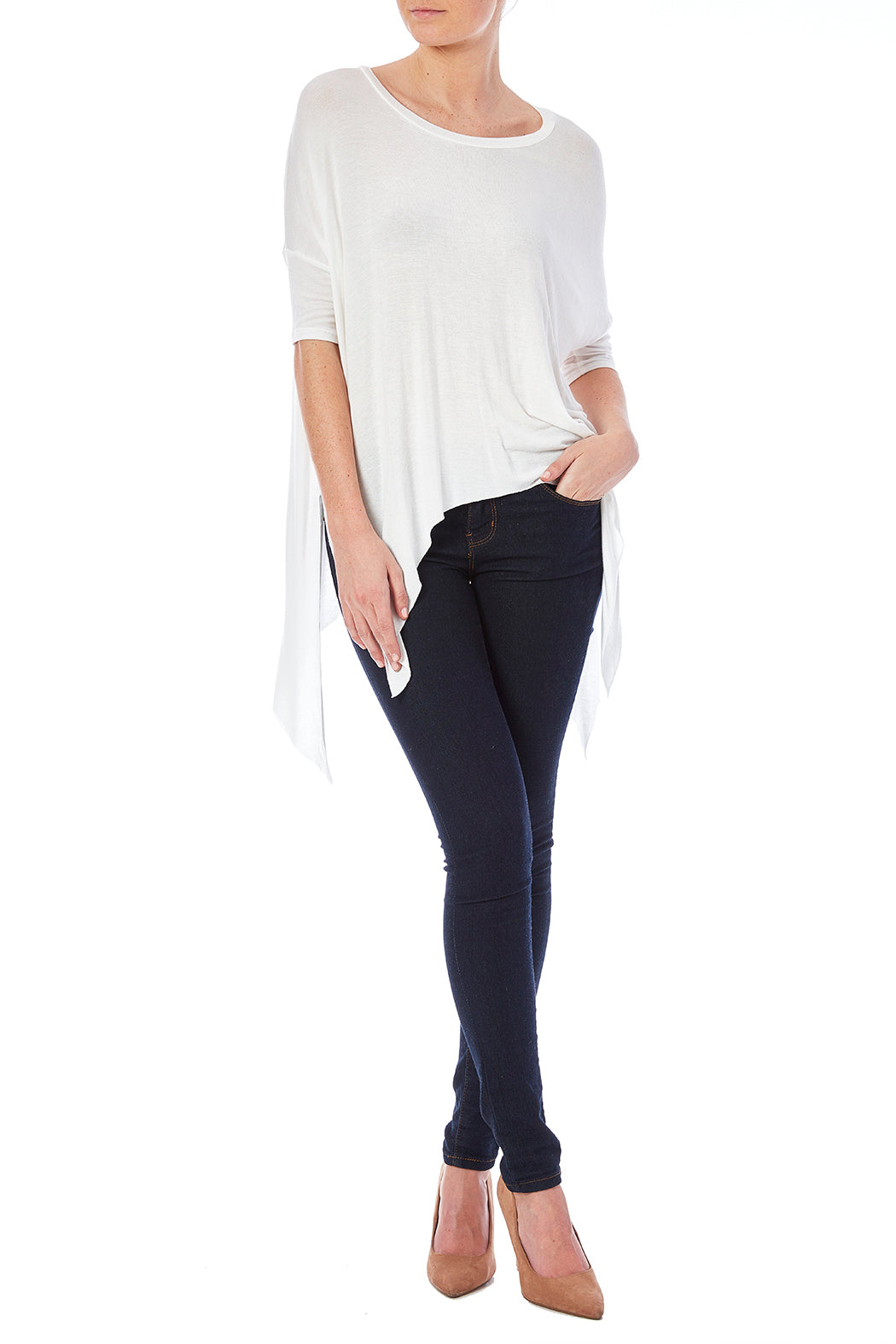 White Asymmetrical TOP - Plammie Activewear