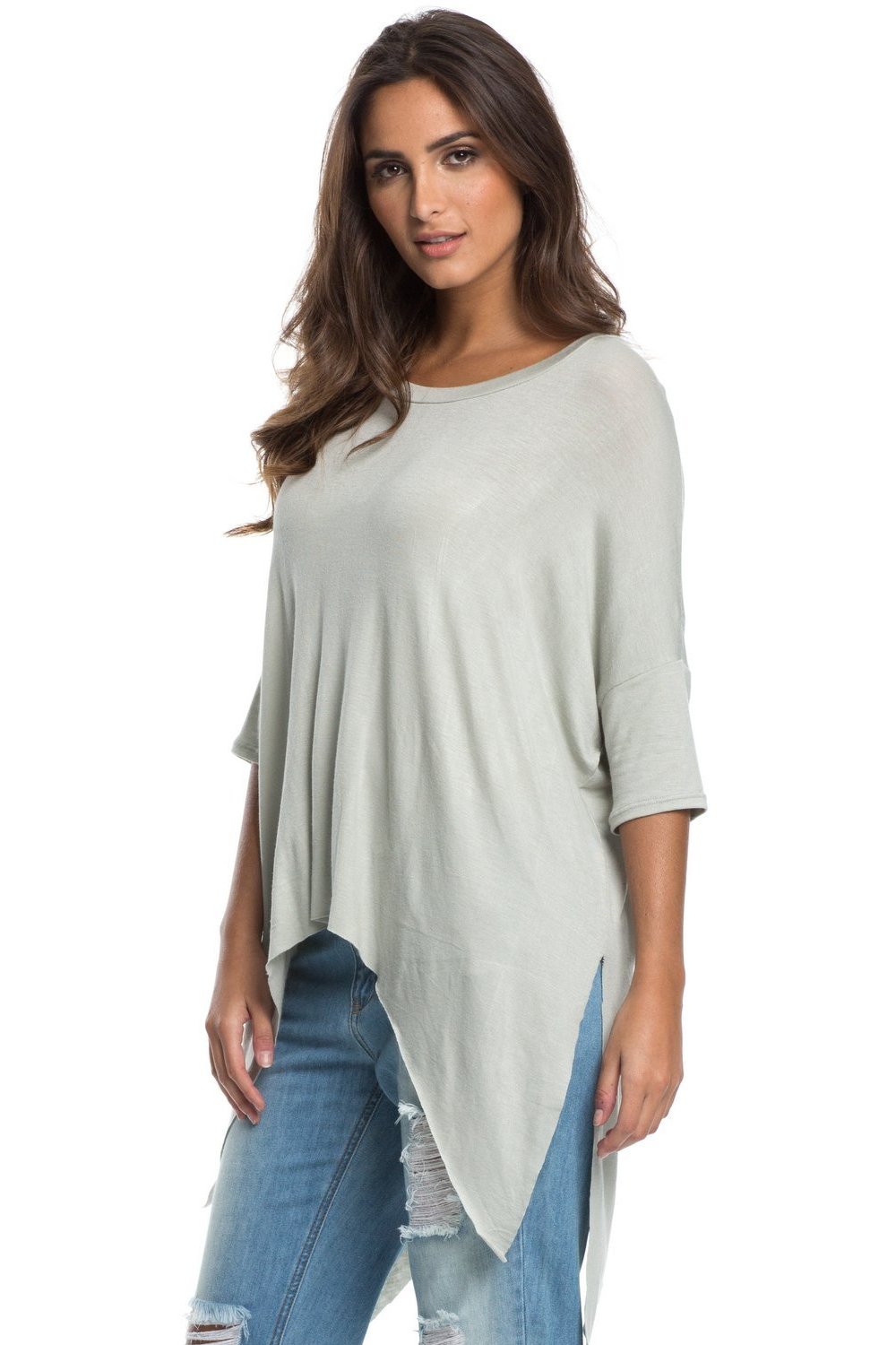 Elan White Asymmetrical TOP
