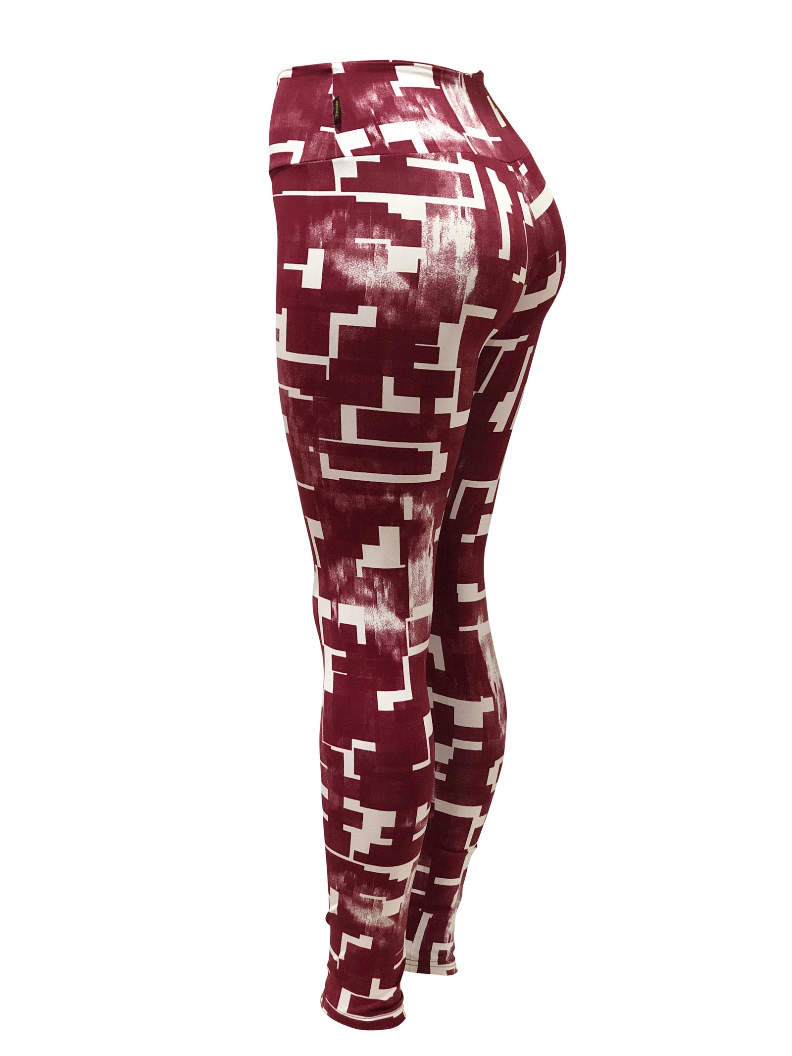 Light Supplex Leggings - Maroon/White