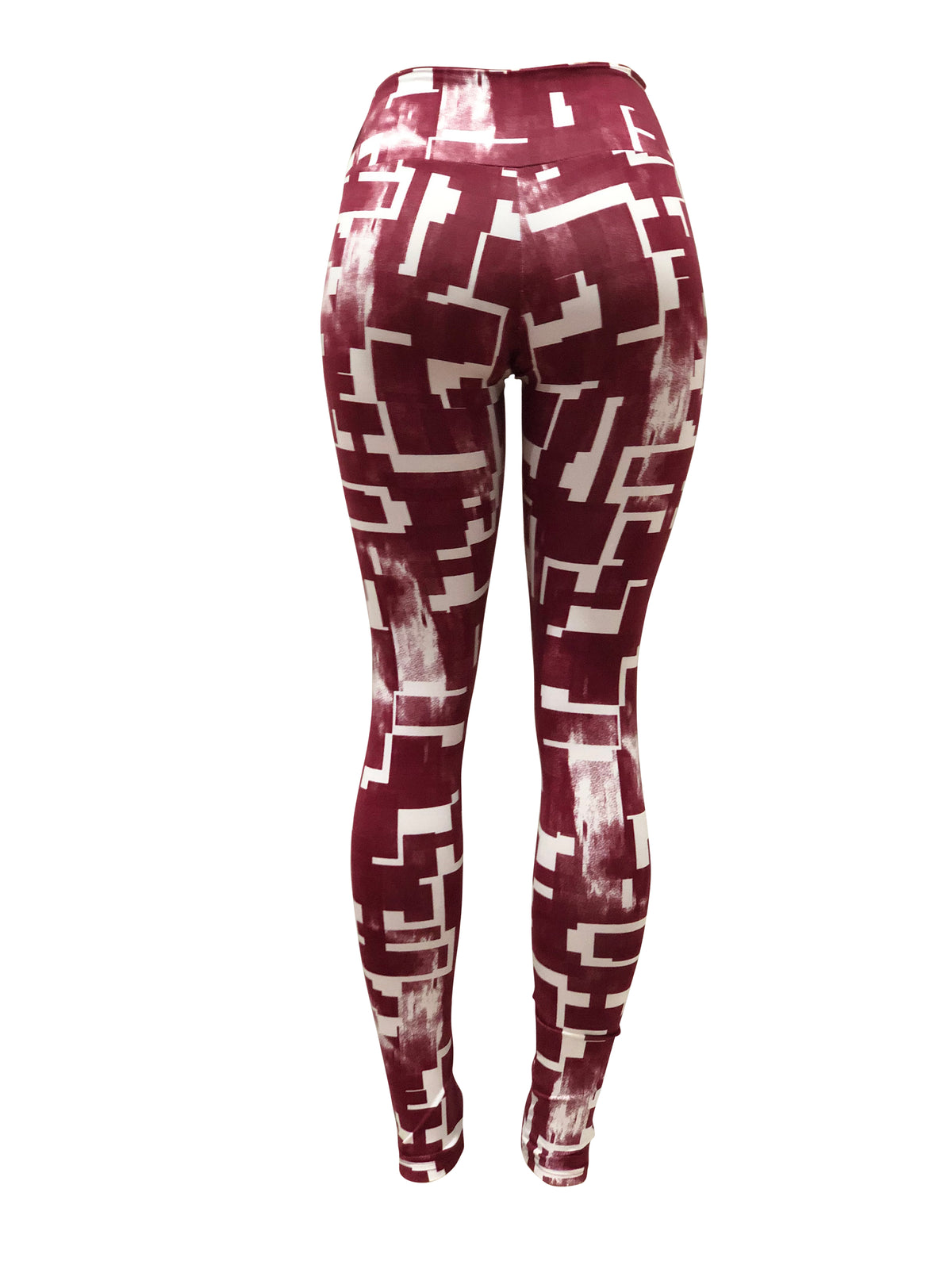 Light Supplex Leggings - Maroon/White