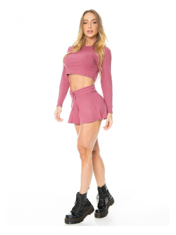 Ribbed Shorts - GABI - Pink
