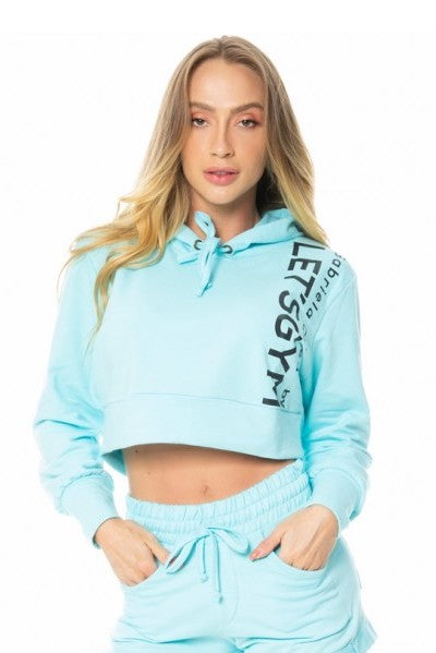 Cropped SPORT Fleece Trend - Sky Blue