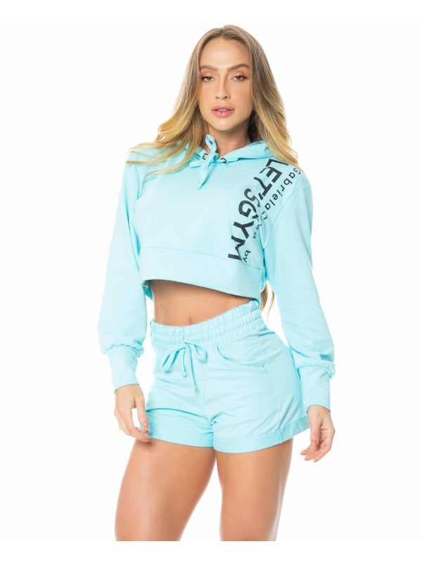 Cropped SPORT Fleece Trend - Sky Blue