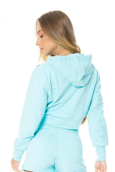 Cropped SPORT Fleece Trend - Sky Blue