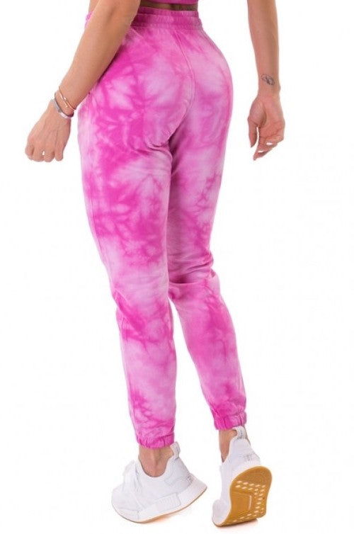 Pink tie dye online joggers