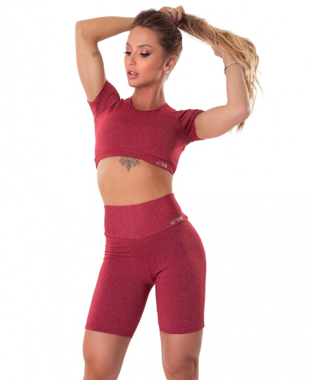 Cropped Top MOVE & SLAY - Sangria