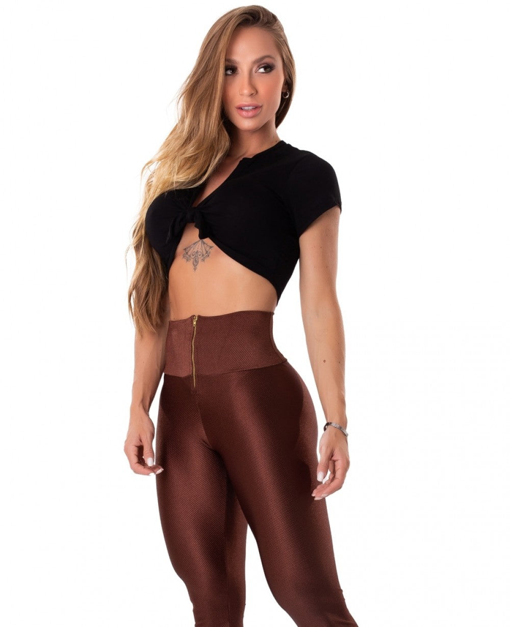 Cropped Shirt TIE & GO - Black