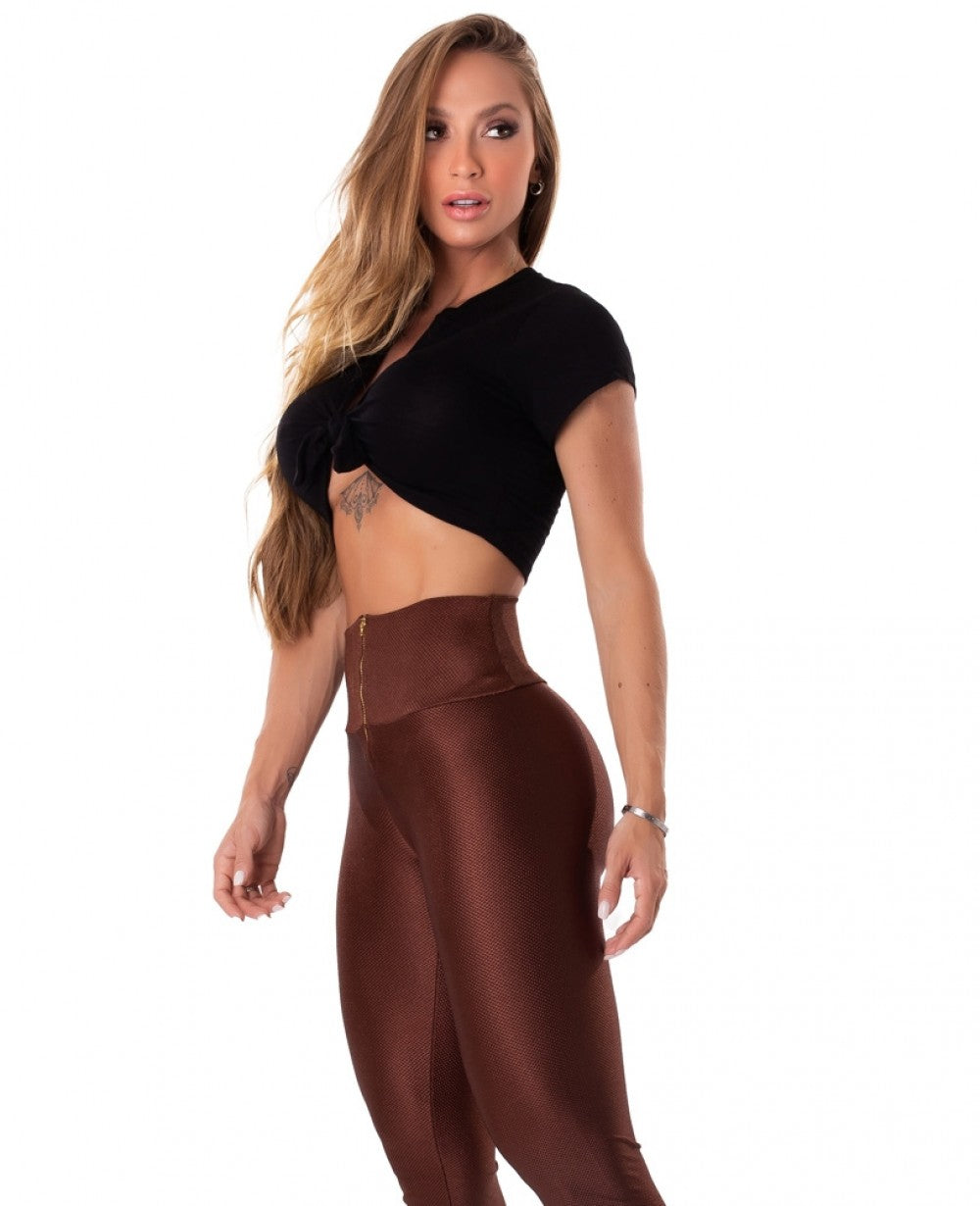 Cropped Shirt TIE & GO - Black