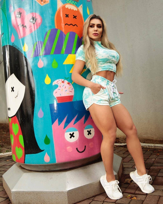 Stay Home Sweat Shorts - TieDye - Jade