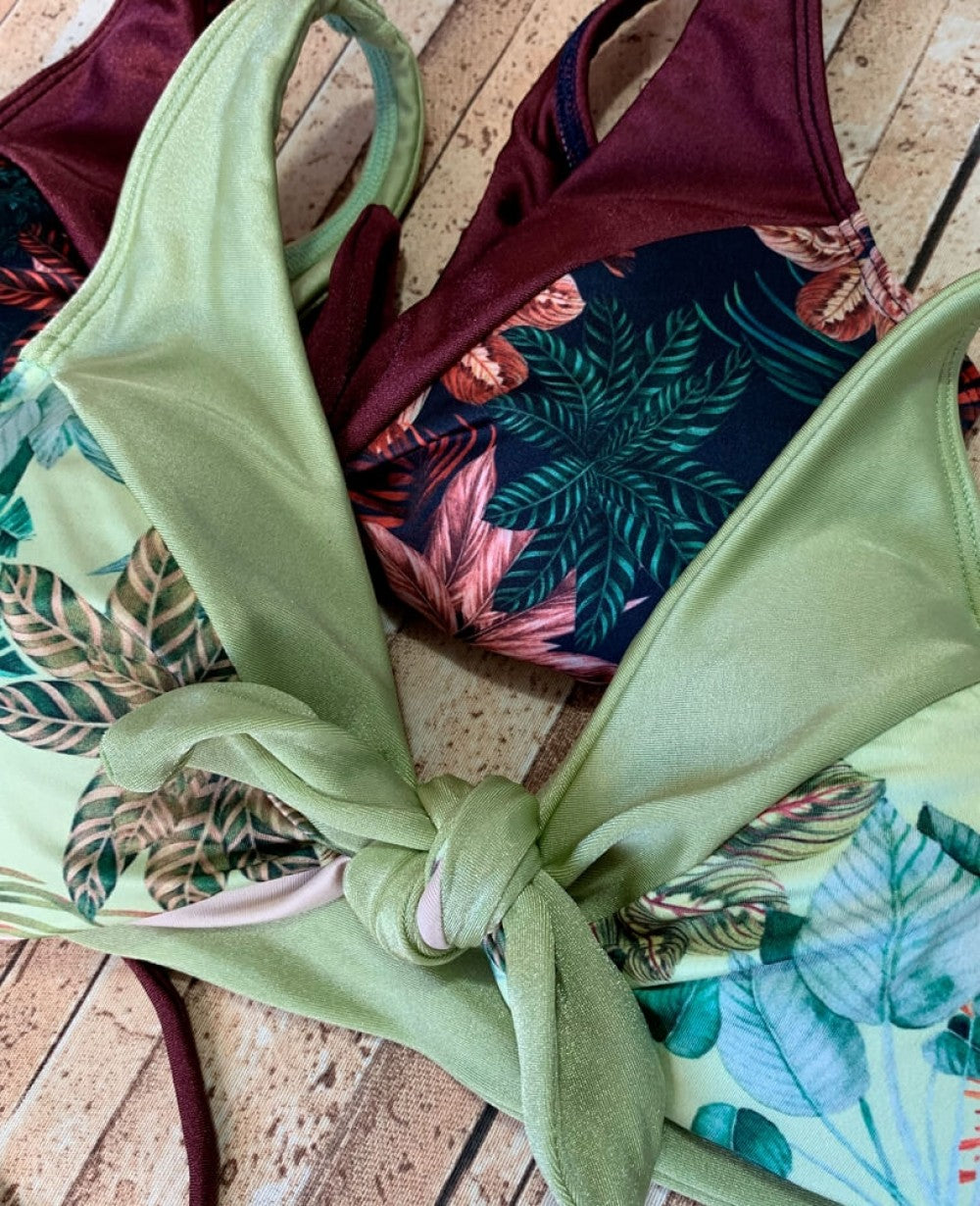 Bikini TOP - TROPICAL GARDEN - Brown
