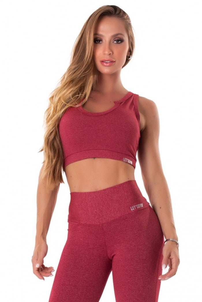 Cropped Bra Top MOVE &amp; SLAY - Sangria