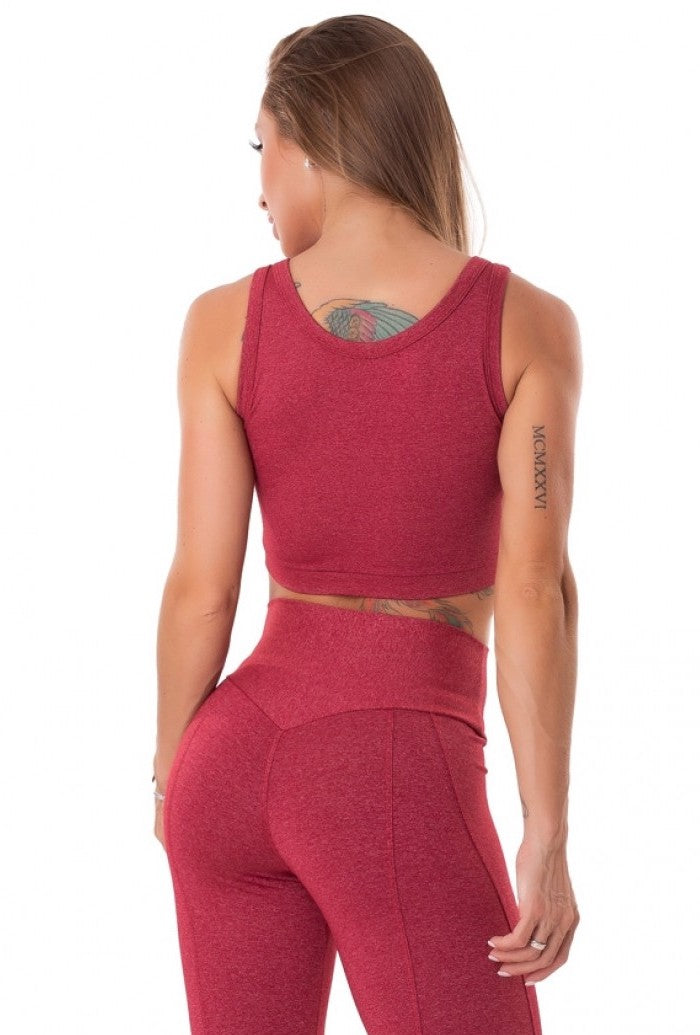 Cropped Bra Top MOVE &amp; SLAY - Sangria
