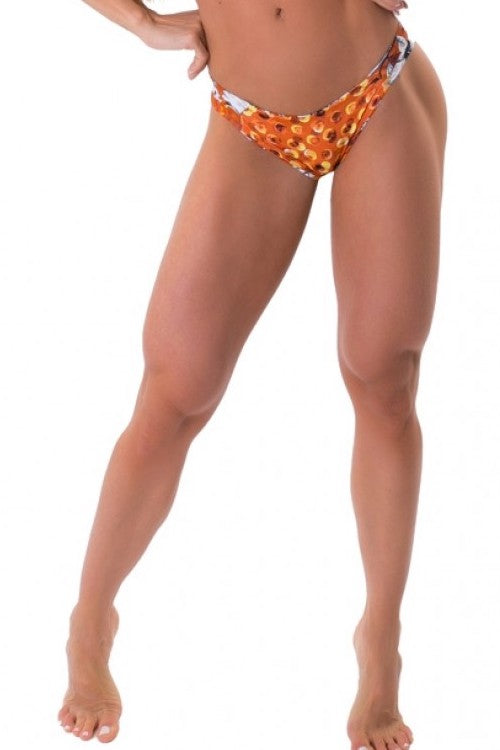 Double Face Tanga Bikini BOTTOM - FLOWERY - Gold